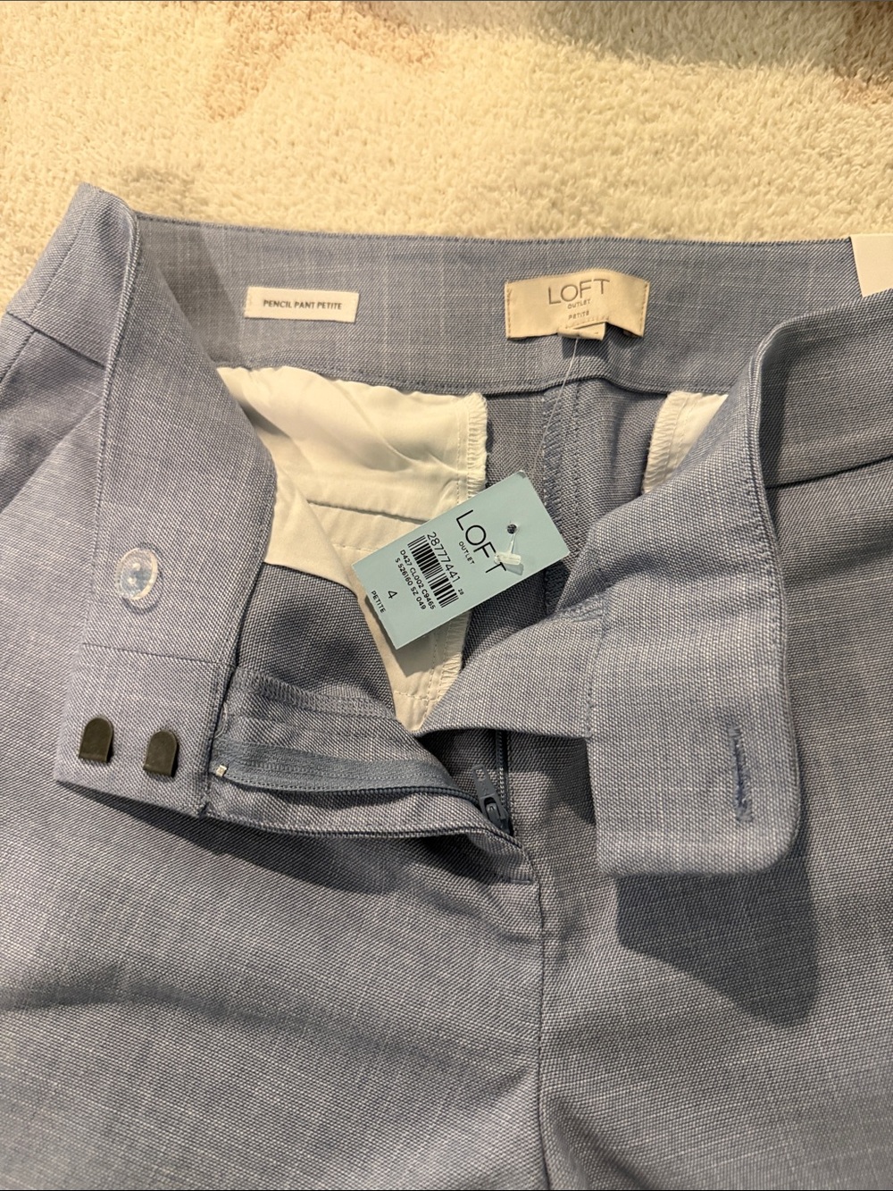 LOFT Petite Pale Blue Tailored Pants